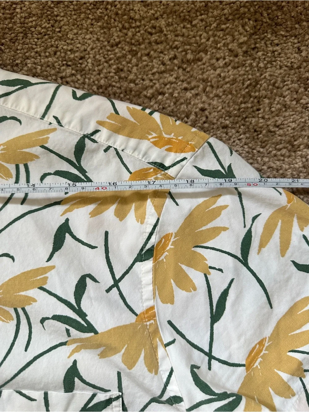 J.Crew Floral Short-Sleeve Shirt - Yellow Floral on White